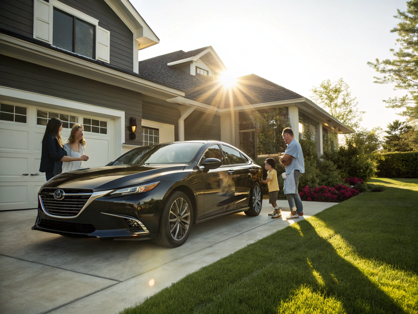 Modern Australian family car parked ready for handover